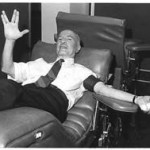 Robert Heinlein giving blood