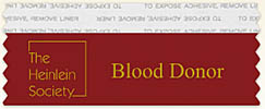 Heinlein Society Blood Donor Ribbon