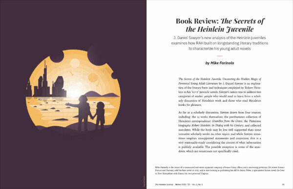 The Heinlein Journal #29, Pages 24 & 25: “Book Review: The Secrets of the Heinlein Juvenile” by Mike Farinola